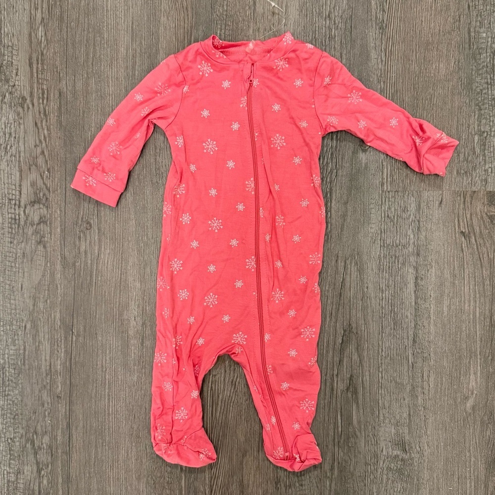 Milkberry Pink Holiday Snowflake Print Sleeper